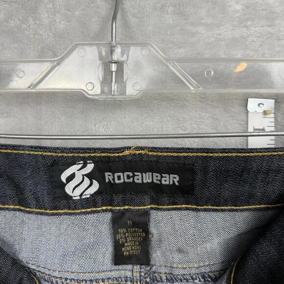 Rocawear Dark Wash Bootcut Jeans Size 11 Women’s Embroidered Stretch Denim Y2K - Picture 6 of 11